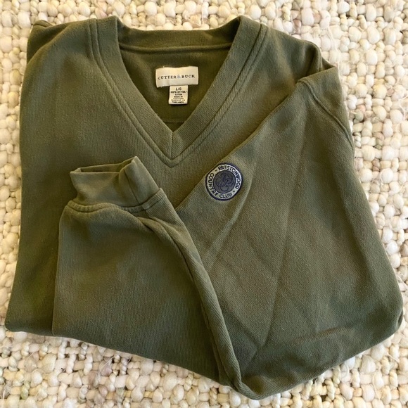 Cutter & Buck Green V-Neck Sweatshirt